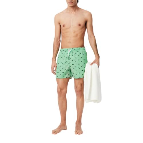 Lacoste Mens Crocodile Print Swim Trunks