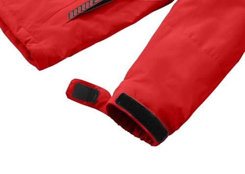 Girls Waterproof Ski Jacket - Warm Winter Coat, Red, 6-7 Years