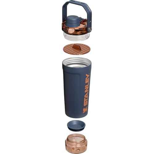 Stanley Activate Shaker Bottle 20 oz | Leakproof Insulated Stainless Steel Shaker Cup | Base Storage and Twist On Fast Flow Lid | Protein Shakes and Pre Workout Powder | BPA-Free | Twilight