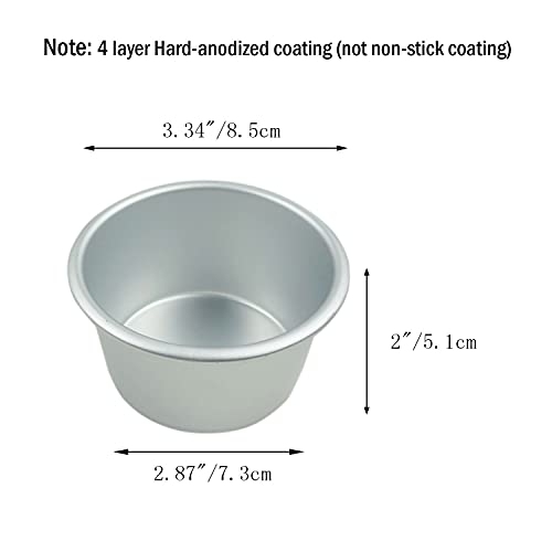 3.4 Inch Aluminium Popover Pan Set - Jumbo Muffin & Pudding Mold, Non-Toxic, Reusable