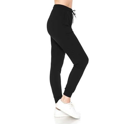 Leggings Depot Women's Jogger Track Cuff Sweatpants with Pockets for Yoga, Workout