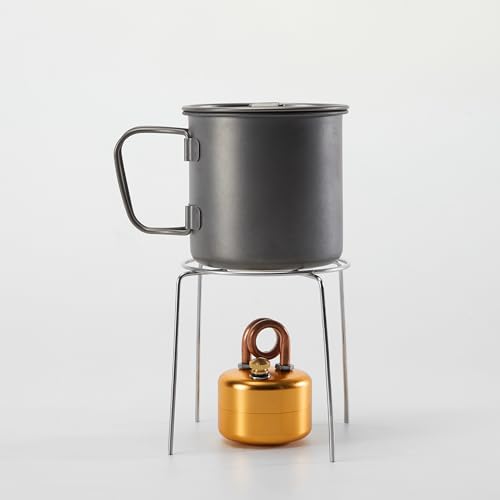 Mini Alcohol Camping Stove with Stand, Portable Aluminum Spirit Burner