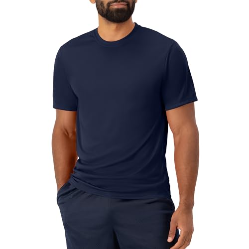 Hanes Men's Cool Dri Performance Moisture-Wicking T-Shirt Pack - Black, White, Navy, Grey, Royal, Large