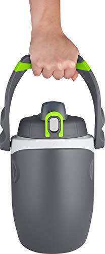 64 oz Hydration Bottle with Flip Up Spout Foam Insulation Locking Lid Handle Charcoal