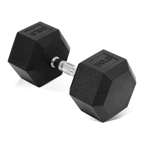 Fitvids Hex Dumbbells Rubber Coated Hand Weights for Exercises and Fitness, Single?s