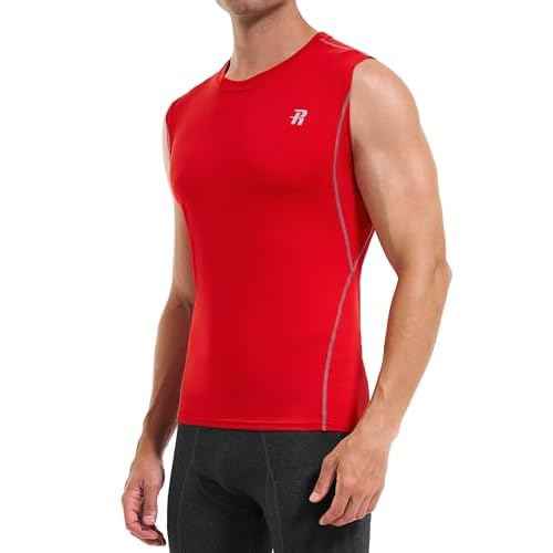 Runhit Sleeveless Compression Shirt Men Tank Top Athletic Muscle Shirts for Men
