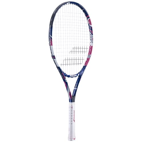 Junior Tennis Racquet 25 Inch Blue Pink for Kids - Lightweight Aluminum Frame