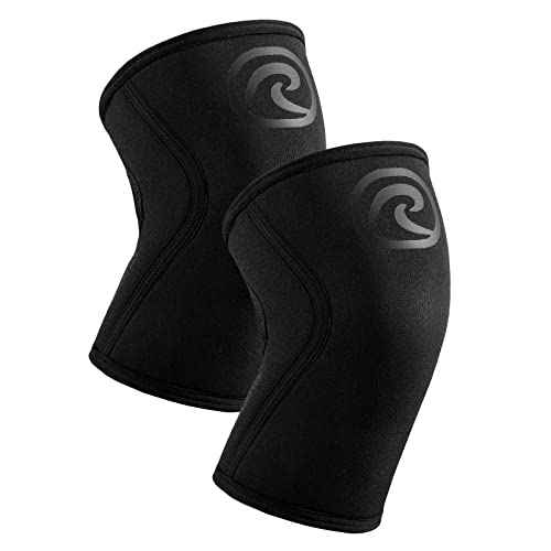 Rehband 5mm Knee Sleeves for Functional Training, Cross-Training & Powerlifting, Weightlifting Knee Support made of Neoprene, Unisex, Colour:Carbon/Black - 1 Pair, Size:Medium