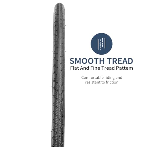 YUNSCM 2-Pair 700C Bike Tires 28x1.5/1-1/8 Black01 for Road & City Bikes
