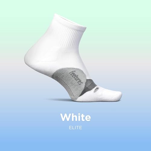 Feetures Elite Light Cushion Quarter Socks - Medium White, 1 Pair
