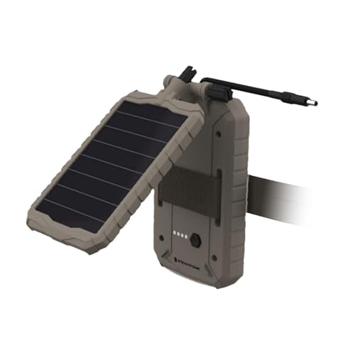 Stealth Cam Sol-Pak 3000mAh Solar Battery Pack with Adjustable T-Swivel Brackets, Durable ABS Housing, and LED Battery Indicator (2-Pack)