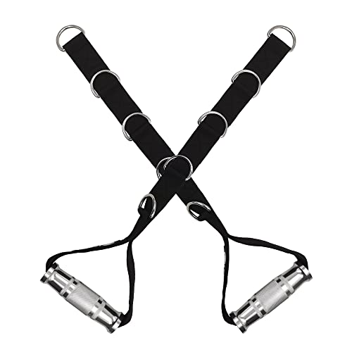 Heavy Duty Aluminum Gym Handles with 5D-Ring Adjustable Connection - One Pair
