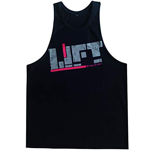 Men's Gym Bodybuilding Stringer Tank Top Workout Muscle Cut Shirt - X-Large Black