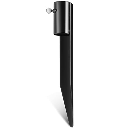 12 Pack Outdoor Light Stakes - 10.75 Inch Metal Torch Stakes for Garden & Landscaping - Black