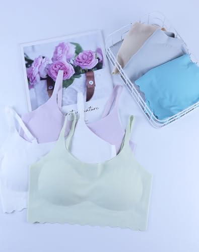 Girls' Training Sports Bras Seamless Padded No Show for Teens 14-16 Years - Gray White Blue Purple Green