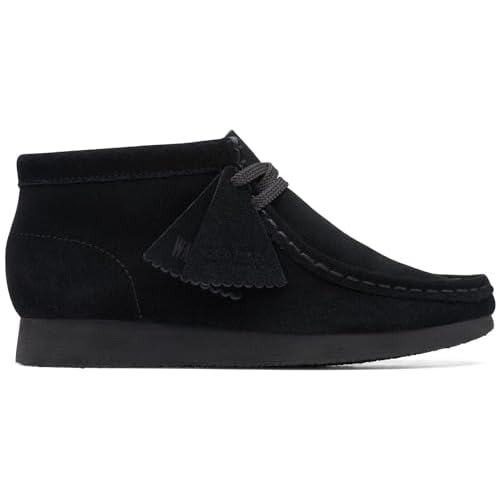 Clarks - Kids Wallabee O Boot, Color Black Suede, Size: 7 W US Big Kid