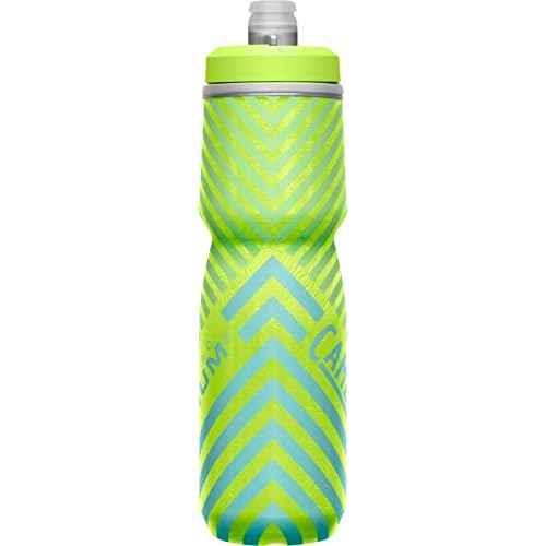 CamelBak Podium Chill Bike Insulated Squeeze Water Bottle Lime/Blue Stripe, 24oz