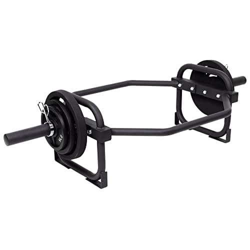 Fitvids Olympic 2-Inch Hex Weight Lifting Trap Bar for Strength Training, 500-Pound Capacity, Safety Clips, Home Gym for Shoulder Presses, Shrugs, Back Rows, Weightlifting