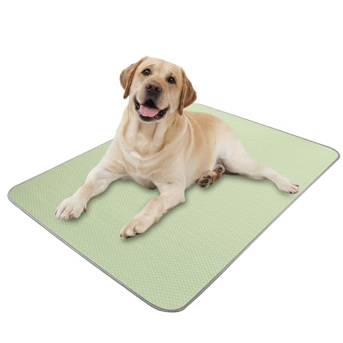 Dog Cooling Mat Self Cool Ice Silk Pad for Small Medium Large Dogs Cats Green 40x28in