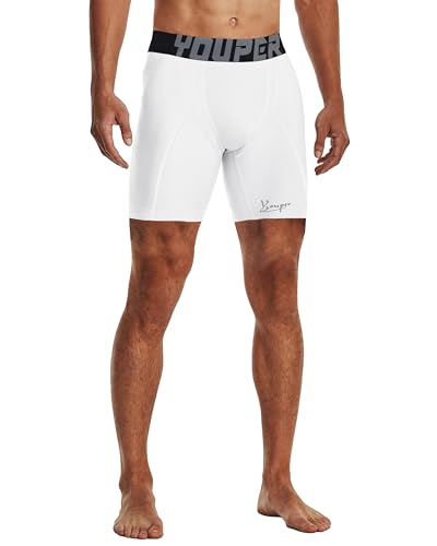 Youper Adult Compression Shorts with Cup Pocket - Medium White, Athletic Supporter for Baseball & Football