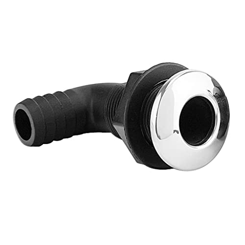90 Degree Nylon Thru-Hull Connector for Marine Deck Drain 3/4" Hose Fitting