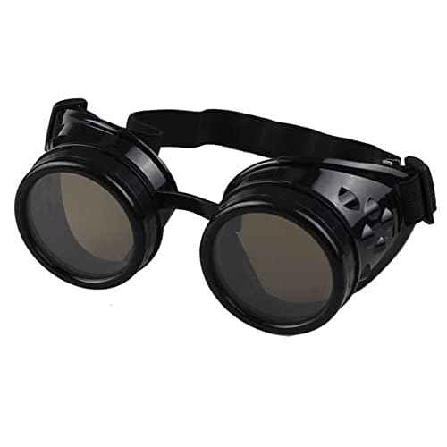 Steampunk Goggles Glasses Vintage Welding Gothic(Black)