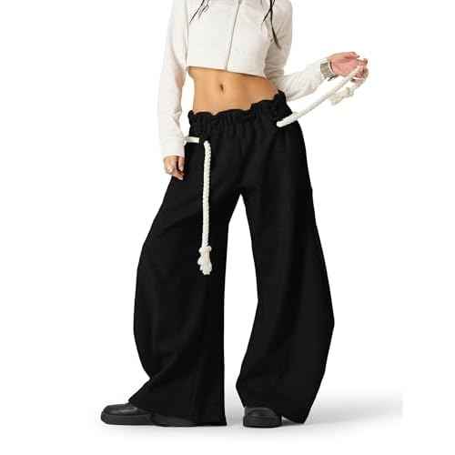Aelfric Eden Super Baggy Barrel Sweatpants Wide Leg Pants for Women Men Casual Elastic Waist Unisex Lantern Trouser Pants
