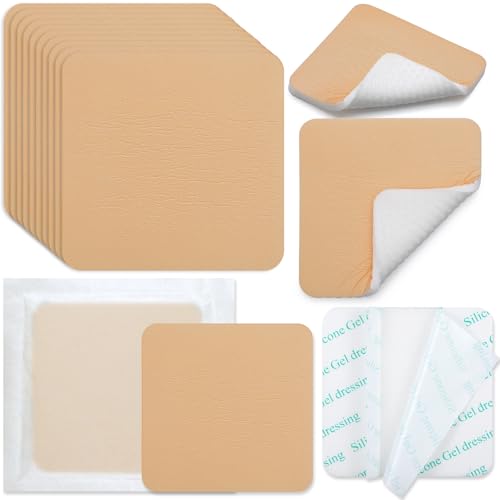 20 Pcs Silicone Foam Wound Dressings 4x4 Inch Non-Border Adhesive Sterile