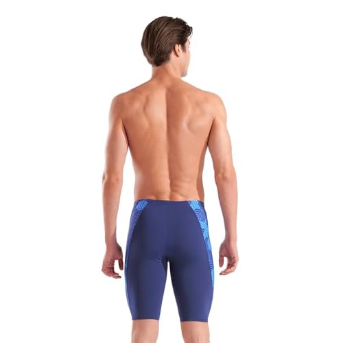 Arena Men's Performance Geometry Swim Jammer Sports Shorts Training Bathing Suit