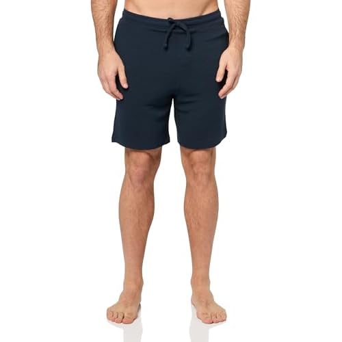BOSS Soft Ribbed Sweat Shorts, Black Berry Blue, M