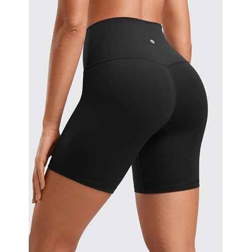 CRZ YOGA Womens ButterLuxe Biker Shorts 6 Inches - High Waisted Workout Running Volleyball Spandex Yoga