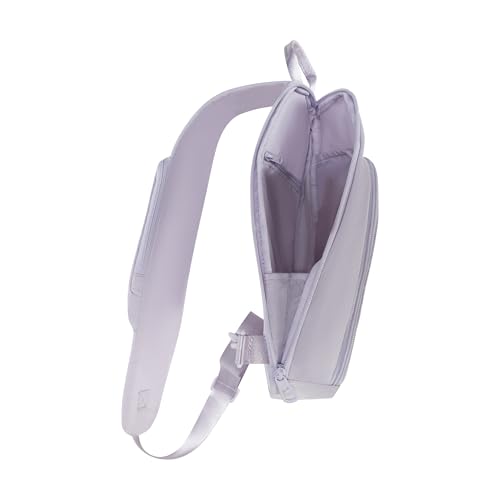 Sporty Women's Sling Bag with Reversible Strap & Dual Compartments - Lilac Frost, One Size