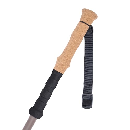 Cascade Mountain Tech Trekking Poles - Carbon Fiber Monopod Walking or Hiking Stick with Accessories Mount & Adjustable Quick Locks (Single Pole), Brown