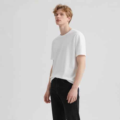 OKBA 4 Pack White t Shirts for Men,Crew Neck Short Sleeve Men's Undershirt,Plain White Workout Polyester tee Bulk