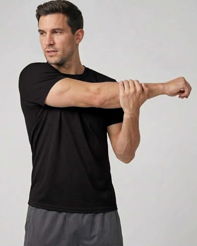 Men's Mesh Short Sleeve T Shirts 5 Pack - Athletic Workout & Running Tees, XL