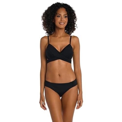 La Blanca Womens Island Goddess Wrap Underwire Push Up Swimsuit Top