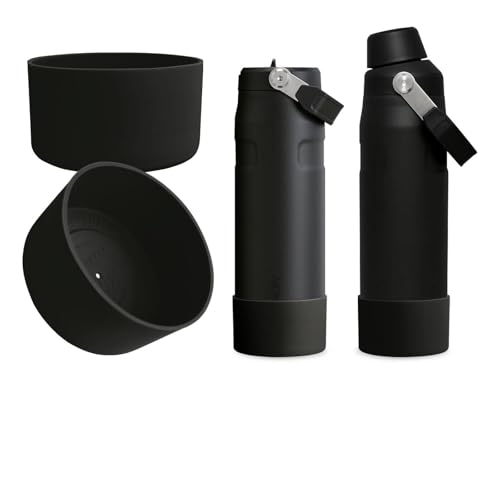Black Silicone Boot for Stanley IceFlow 24 oz Water Bottle - Anti-Slip Protector