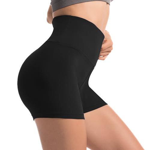 High Waisted Biker Shorts for Women 2 Pack Black Large-X-Large