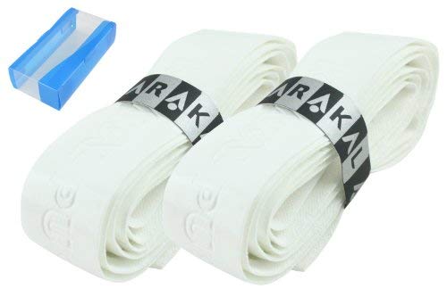 Karakal - PU Super Grip - Self-Adhesive Grip Tape for Badminton, Squash, Tennis, Hockey Stick or Ice Hockey Stick – Pack of 5 or 24 – Assorted Colours, White, 2 x Grips