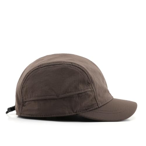 Quick-Dry Lightweight Polyester Baseball Cap with Adjustable Drawstring - Brown - One Size