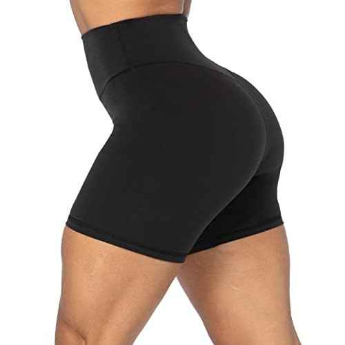 Sunzel No Front Seam High Waist Biker Shorts for Women, Squat Proof Yoga Workout Gym Bike Shorts