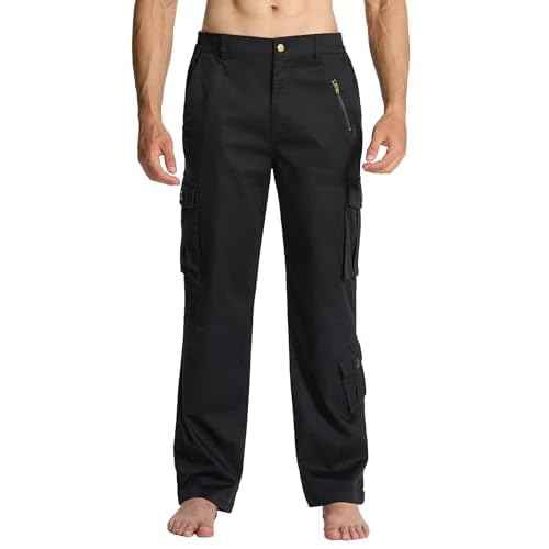 Susclude Camo Pants for Men Stretch Tactical Cargo Pants Elastic Rip Stop Military Army Work Pants with 7 Pockets