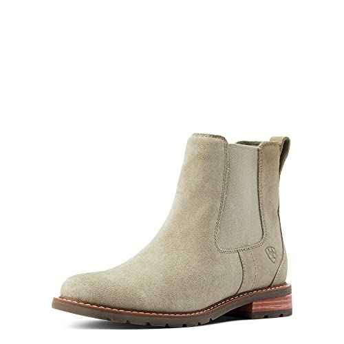 Ariat Womens Wexford Waterproof Round Toe Chelsea Casual Boots Ankle Low Heel 1-2" - Brown