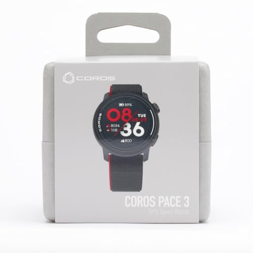 COROS PACE 3 GPS Sport Watch –Lightweight, Comfortable Running Watch, 17-Day Battery Life, Accurate GPS, Heart Rate Monitor, Navigation, Sleep Tracking, Training Plan, Run, Bike, and Ski- Black Nylon