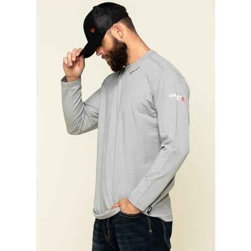 Ariat Mens FR Khaki Base Layer Long Sleeve Tee