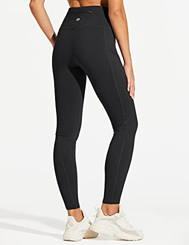 Water-Resistant Fleece-Lined Leggings for Women - Plus Size, Black, Medium