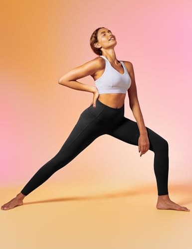 IUGA Women's Tummy Control Yoga Pants with 4 Pockets - Black, X-Large