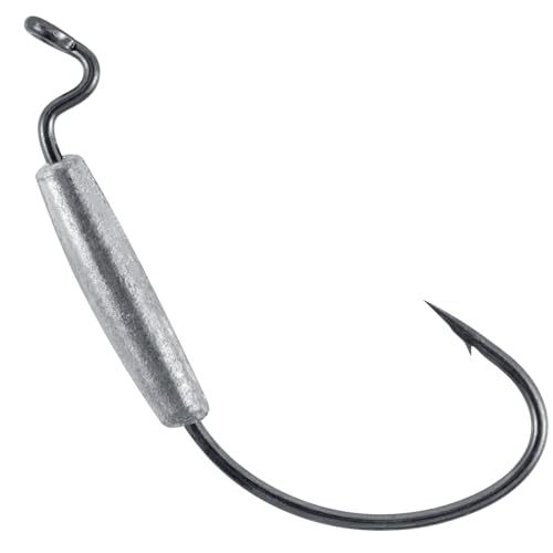 15 Pack Weighted Worm Hooks - 1/16oz Extra Wide Gap Fishing Hooks for Bass, Texas & Carolina Rig