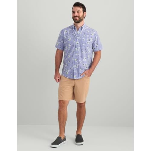 HUK Mens H1500212 Athletic-button-down-shirts, Lightning Sky Space Palm, XL US
