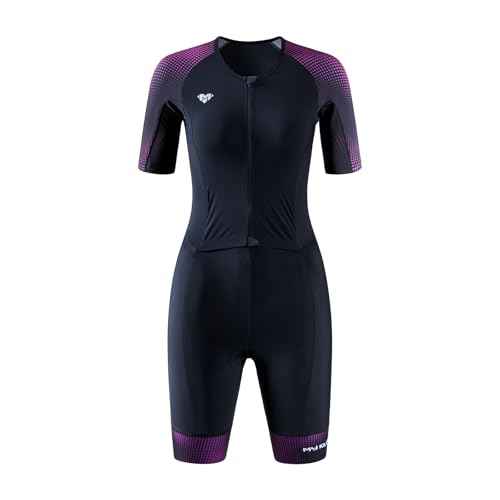 MY KILOMETRE Women's Triathlon Suit ? Quick-Drying Sleeves One-Piece Tri Suit with Front Zip and UPF 50+